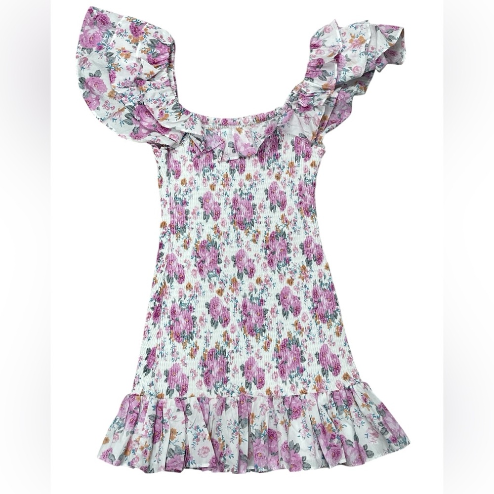 Mable Floral Smocked Ruffle Mini Dress - Picture 2 of 4